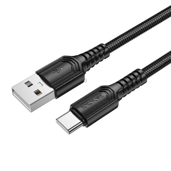 BOROFONE BX116 1m 3A USB to Type-C Certain Charging Data Cable(Black)