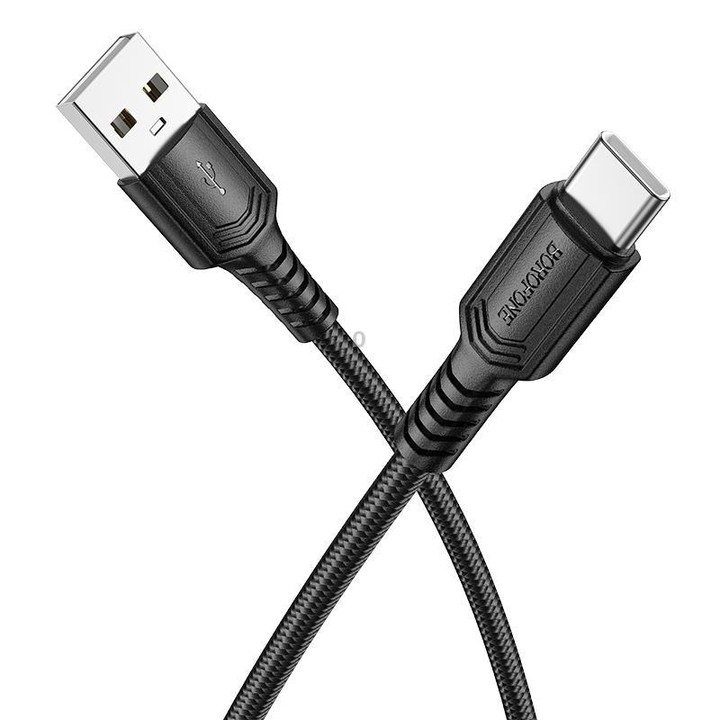 BOROFONE BX116 1m 3A USB to Type-C Certain Charging Data Cable(Black)