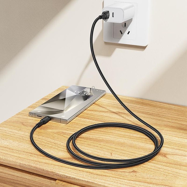 BOROFONE BX116 1m 3A USB to Type-C Certain Charging Data Cable(Black)