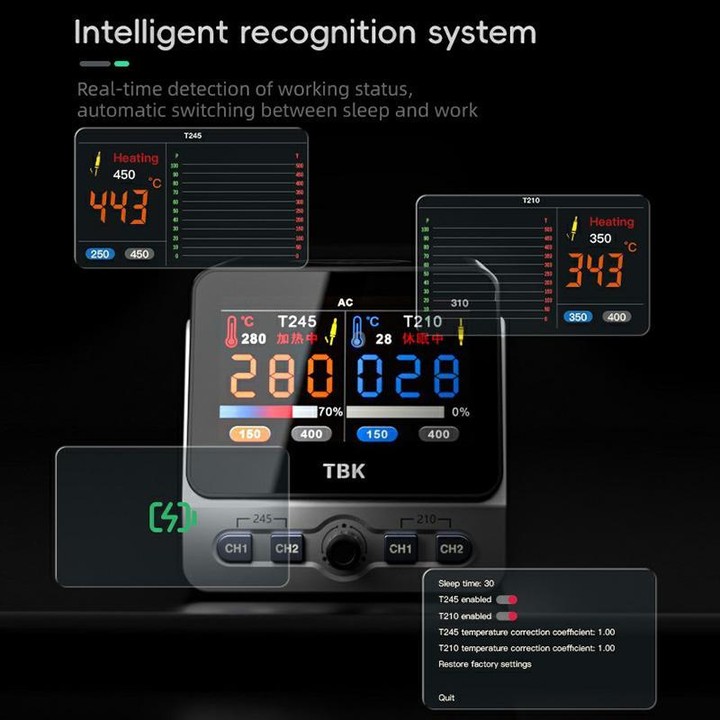 TBK 310 Intelligent Double-station Soldering Station, Plug:UK Plug