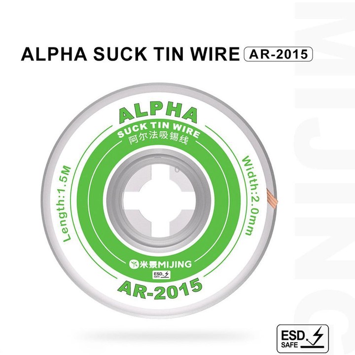 Mijing 10 in 1 Motherboard IC Chip Cleaning Alpha Tin-Absorbing Wire, Model:AR-2015