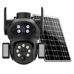 X7 2MP Multi-lens Panoramic Solar Surveillance PTZ Dome Camera, Model:Southeast Asia 4G(Black)