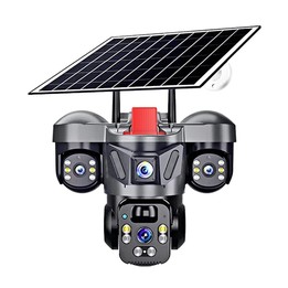 D31 9MP Multi-lens Panoramic Solar Surveillance PTZ Dome Camera, Model:Southeast Asia WiFi(Black)