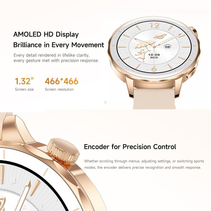 HD X2 Mini 1.32 inch AMOLED Screen Smart Watch IP68 Waterproof Support BT Call(Pink)