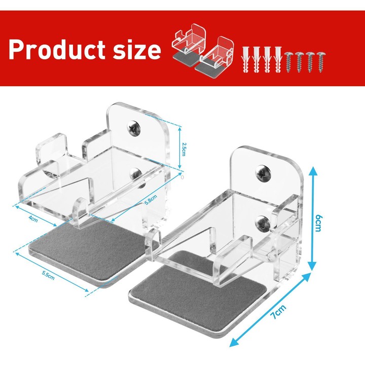 For Nintendo Switch 1 / 2 Acrylic Wall Split Symmetrical Storage Bracket(Transparent)
