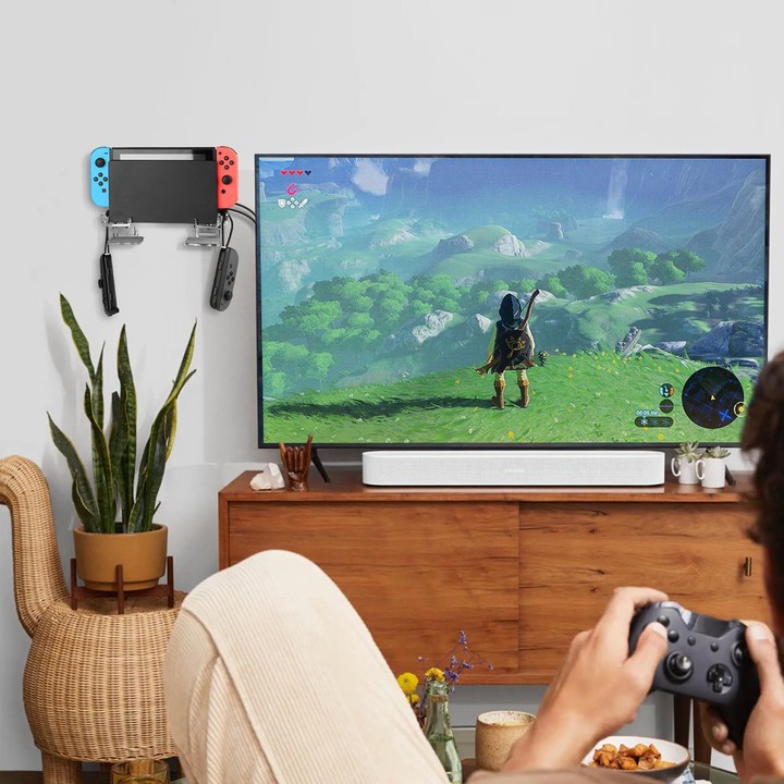 For Nintendo Switch 1 / 2 Acrylic Wall Split Symmetrical Storage Bracket(Transparent)