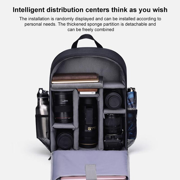 Cwatcun D6 Large II Camera Backpack Outdoor Waterproof Nylon DSLR Photography Bag, Size:32 x 17 x 41.5cm(Black)
