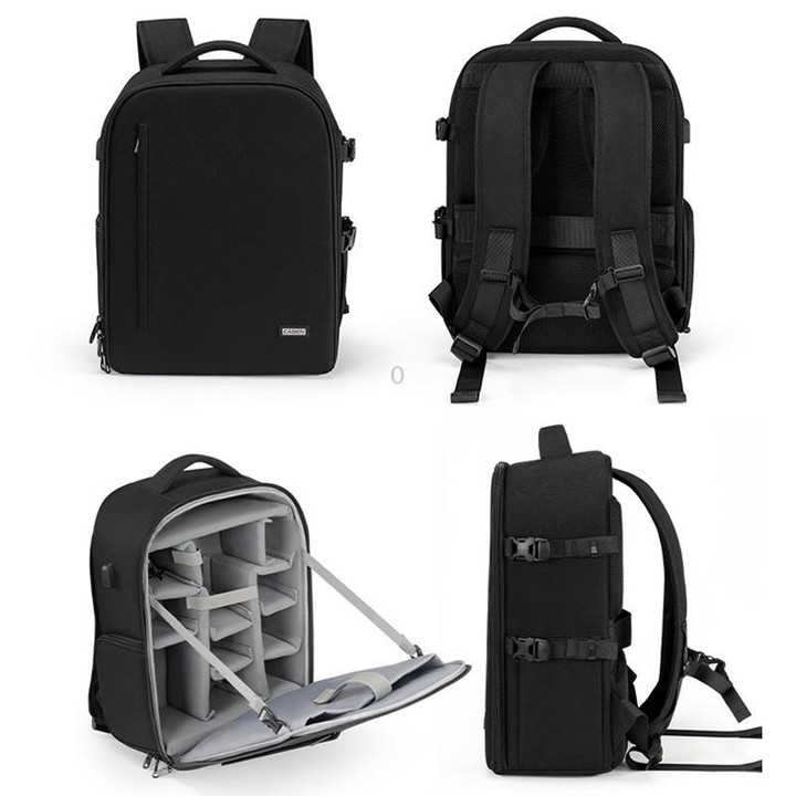 Cwatcun D6 Large II Camera Backpack Outdoor Waterproof Nylon DSLR Photography Bag, Size:32 x 17 x 41.5cm(Black)