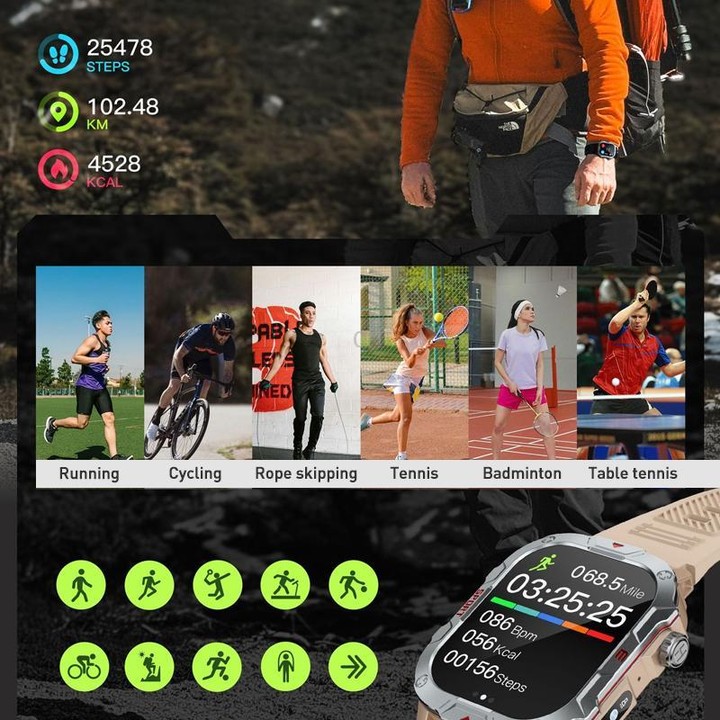 C40 Pro 2.19 inch TFT Screen BT Outdoor Sports Smart Watch Support Heart Rate Monitoring(Apricot)