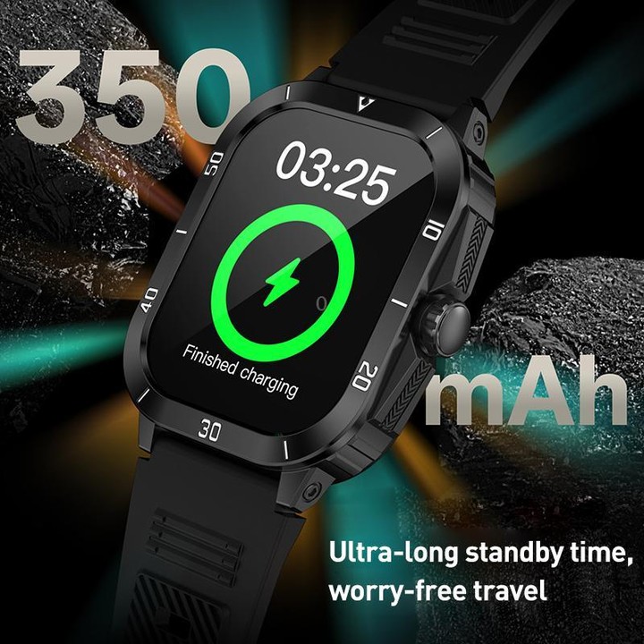 C50 Pro 2.19 inch TFT Screen BT Outdoor Sports Smart Watch Support Heart Rate Monitoring(Black Orange)