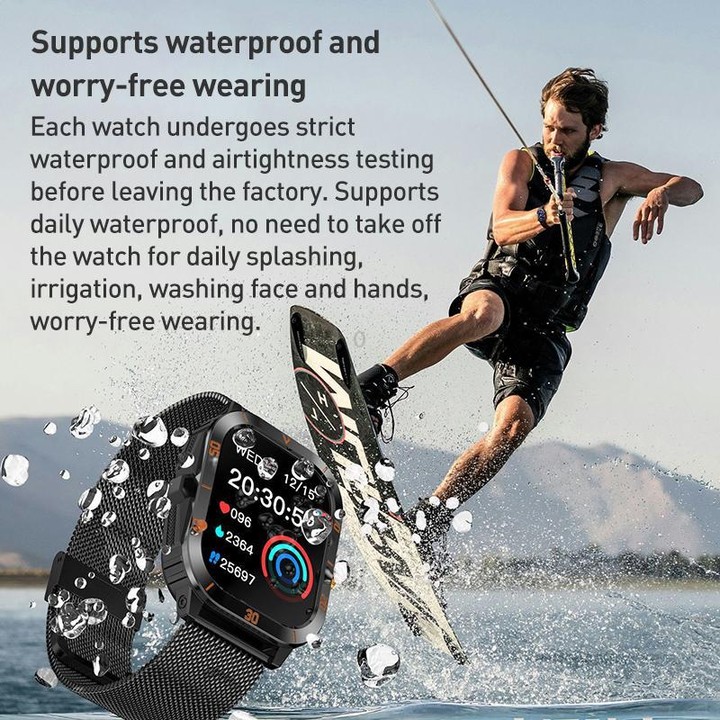 C50 Pro 2.19 inch TFT Screen BT Outdoor Sports Smart Watch Support Heart Rate Monitoring(Black Orange)