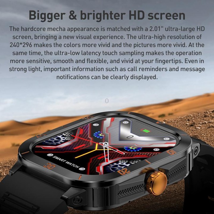 C50 Pro 2.19 inch TFT Screen BT Outdoor Sports Smart Watch Support Heart Rate Monitoring(Black Orange)