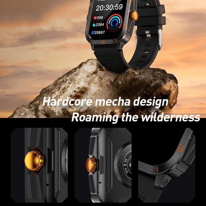 C50 Pro 2.19 inch TFT Screen BT Outdoor Sports Smart Watch Support Heart Rate Monitoring(Black White)