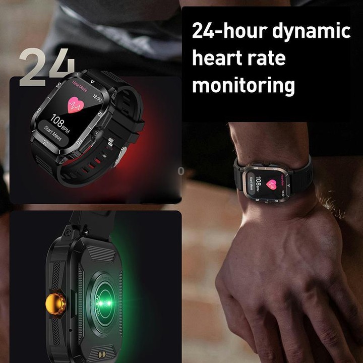 C50 Pro 2.19 inch TFT Screen BT Outdoor Sports Smart Watch Support Heart Rate Monitoring(Black White)