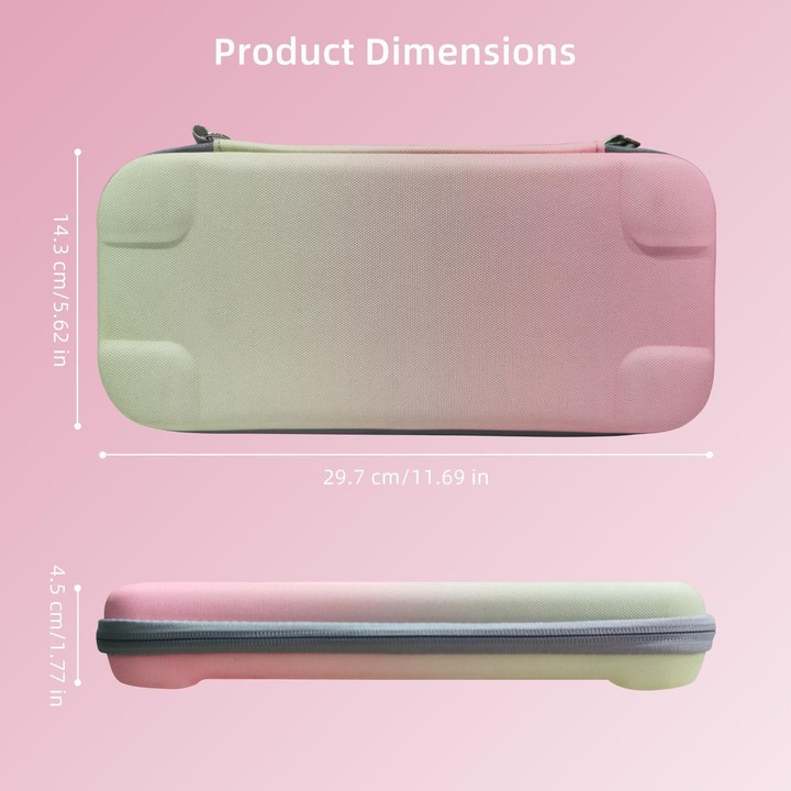 For Nintendo Switch 2 EVA Portable Shockproof Waterproof Portable Game Console Storage Bag(Pink Green)