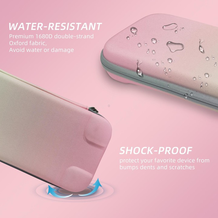 For Nintendo Switch 2 EVA Portable Shockproof Waterproof Portable Game Console Storage Bag(Pink Green)