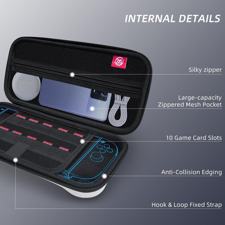 For Nintendo Switch 2 EVA Portable Shockproof Waterproof Portable Game Console Storage Bag(Black White)
