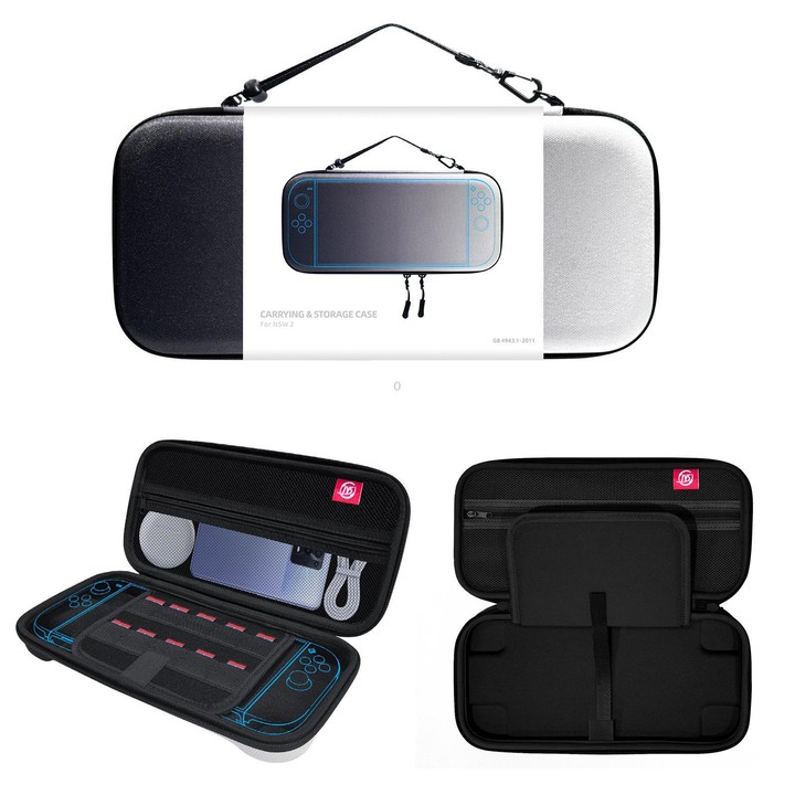 For Nintendo Switch 2 EVA Portable Shockproof Waterproof Portable Game Console Storage Bag(Black White)