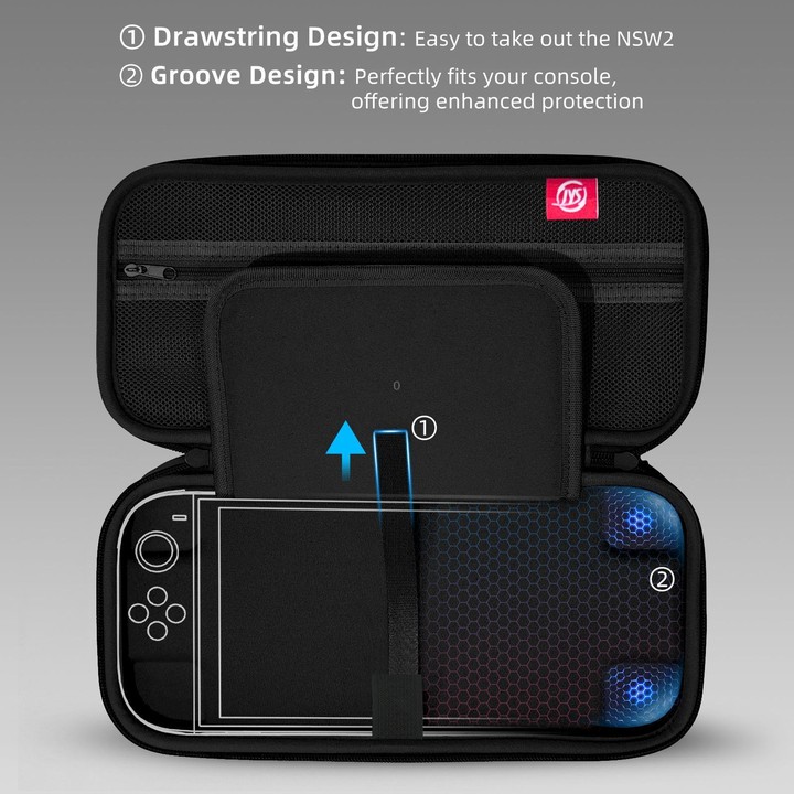 For Nintendo Switch 2 EVA Portable Shockproof Waterproof Portable Game Console Storage Bag(Black)
