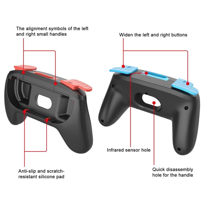 For Nintendo Switch 2 2pcs Game Handle Sports Grip(Color Key Red and Blue)