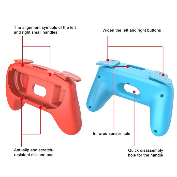 For Nintendo Switch 2 2pcs Game Handle Sports Grip(Red Blue)