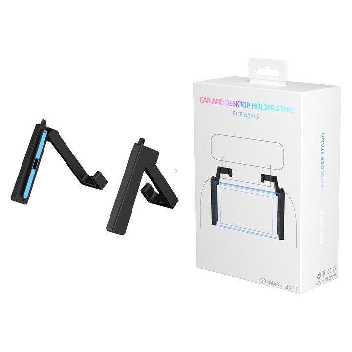 For Nintendo Switch 2 JYS-NS2299 2 in 1 Adjustable Car Game Console Holder(Black)