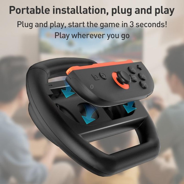 For Nintendo Switch 2 Joy-Con 1pair iPlay HBS-2813 Controller Racing Simple Steering Wheel(Black)