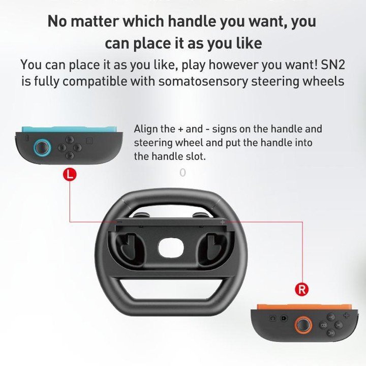 For Nintendo Switch 2 Joy-Con 1pair iPlay HBS-2813 Controller Racing Simple Steering Wheel(Black)