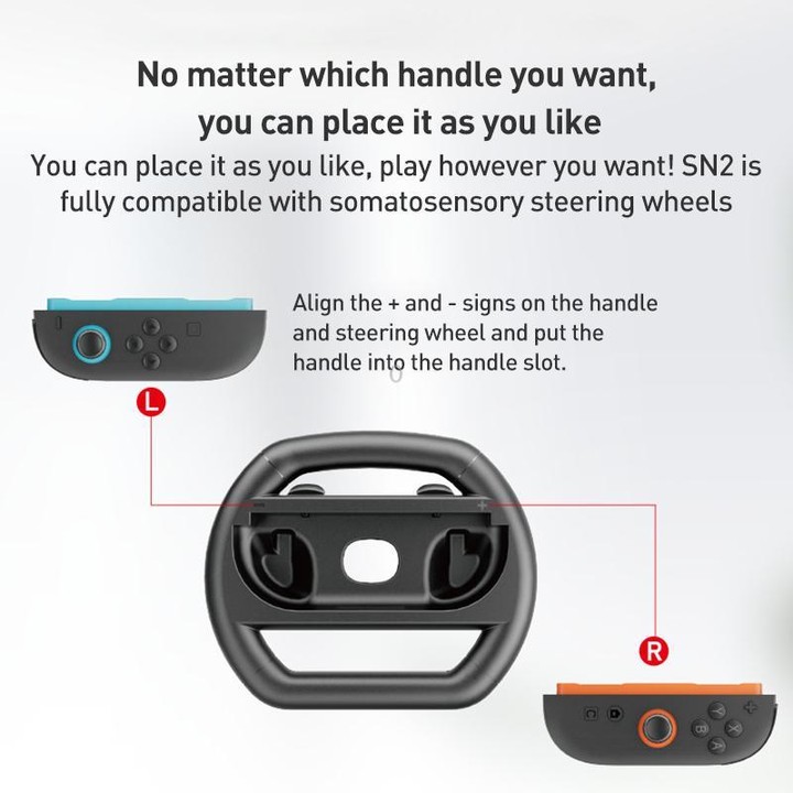 For Nintendo Switch 2 Joy-Con 4pcs iPlay HBS-2813-C Simple Racing Steering Wheel Controller