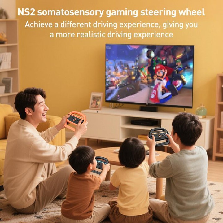 For Nintendo Switch 2 Joy-Con 4pcs iPlay HBS-2813-C Simple Racing Steering Wheel Controller