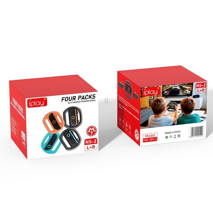 For Nintendo Switch 2 Joy-Con 4pcs iPlay HBS-2813-C Simple Racing Steering Wheel Controller