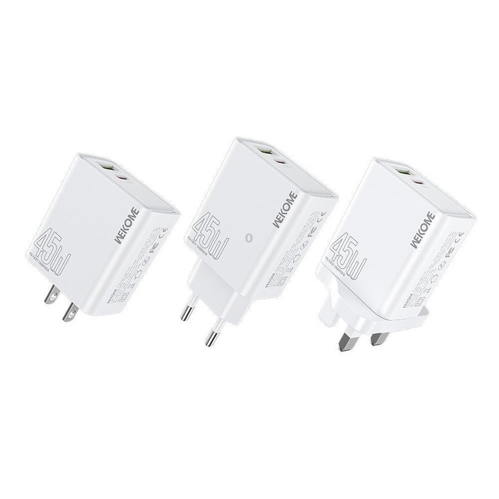 UK Plug WK WP-U64 45W Kinkong Flash Charge USB+Type-C Port Fast Charger
