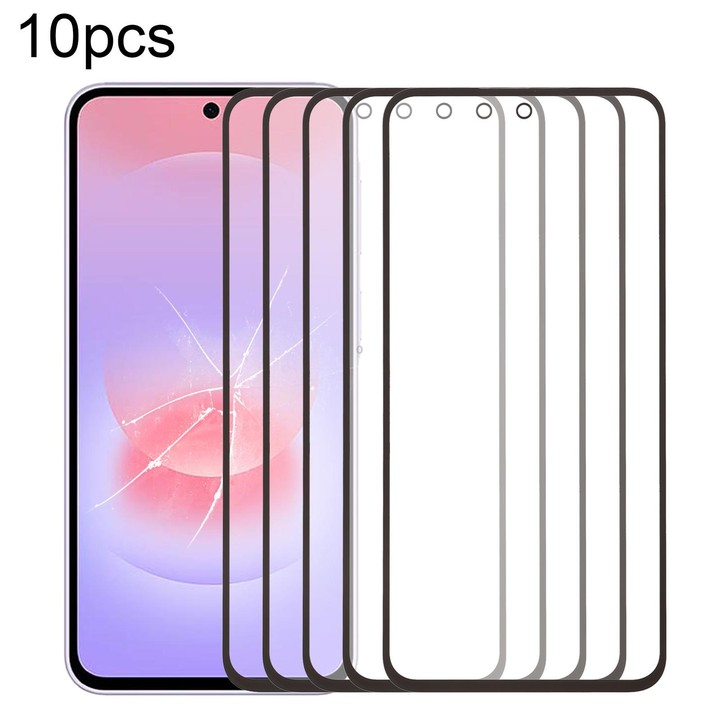 For Galaxy A37 SM-A376B 10pcs Front Screen Outer Glass Lens with OCA Optically Clear Adhesive