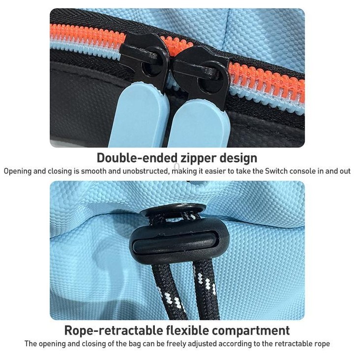 For Nintendo Switch 2 iPlay HBS-2838 Multi-function Portable Crossbody Storage Bag(Blue Orange)