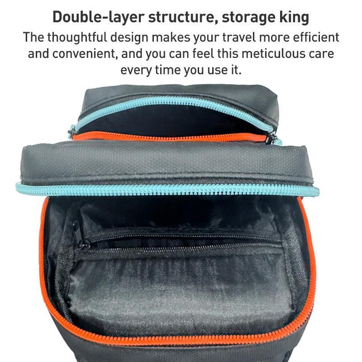 For Nintendo Switch 2 iPlay HBS-2844 Colorblock Crossbody Game Console Storage Bag(Orange Blue)