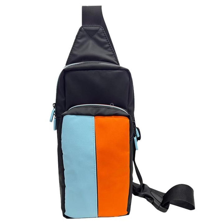 For Nintendo Switch 2 iPlay HBS-2844 Colorblock Crossbody Game Console Storage Bag(Orange Blue)