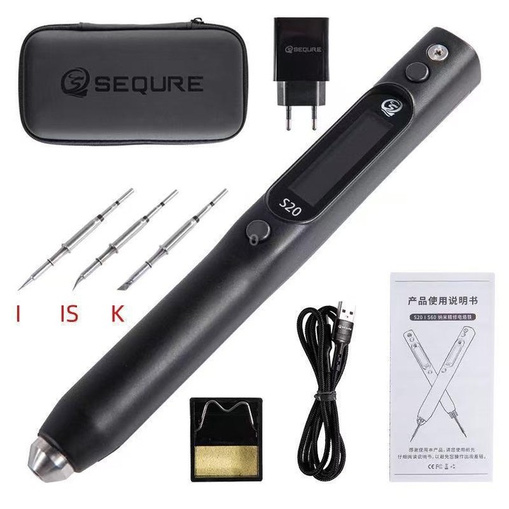 S20 20W 9V Handheld Precision Soldering Iron with 3 Soldering Tips(US Plug)