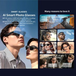 L802 Smart Glasses with 8MP HD Camera Video Recording WiFi Transmission Al Smart Voice Assistant Smart Wearable Headset(Gradient
