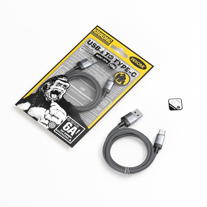 WK WDC-97 Kingkong Ruike Series Braided Charging Data Cable, USB to USB-C / Type-C Port, Length: 1m(Black)