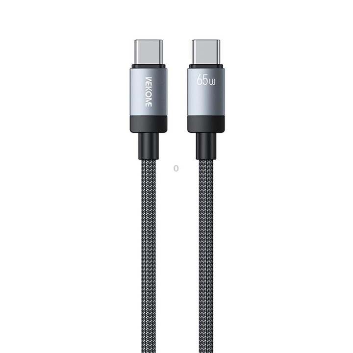 WK WDC-98 Kingkong Ruike Series 65W USB-C / Type-C to USB-C / Type-C Braided Charging Data Cable, Length: 1m(Black)