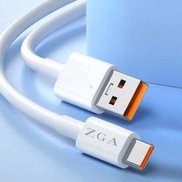 ZGA CB05 5A USB to Type-C Fully Compatible Fast Charging Data Cable, Length: 1m(White)