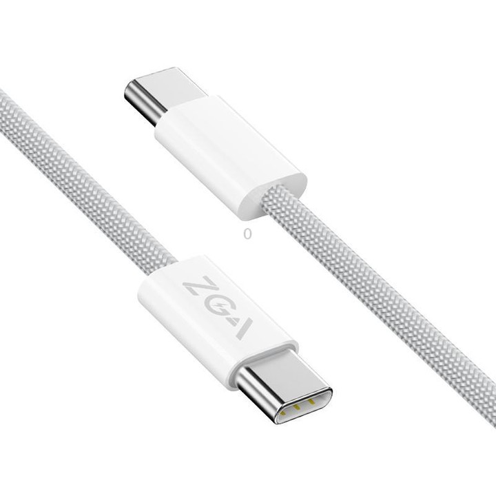 ZGA CB06 60W Type-C to Type-C Fast Charging Braided Data Cable, Length: 1m(White)