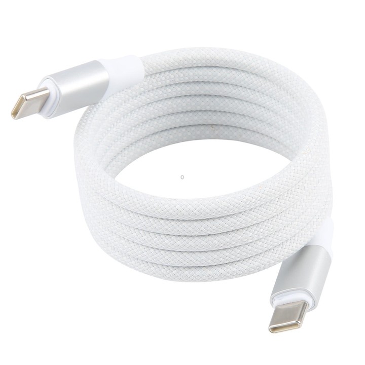 ZGA CB13 60W Type-C to Type-C Aluminum Alloy Magnetic Data Cable, Length: 1m(White)