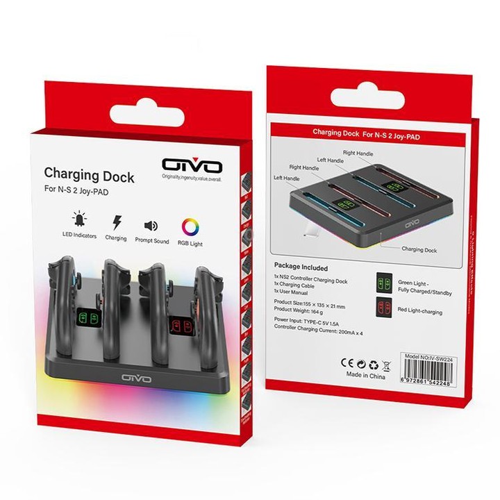 For Nintendo Switch 2 OIVO IV-SW224 Game Controller Magnetic Charging Stand(Black)