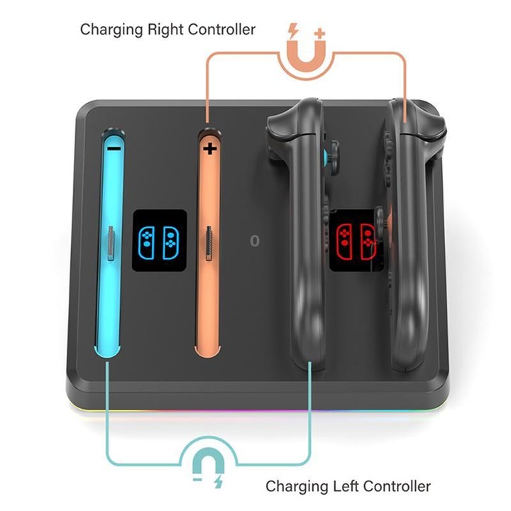 For Nintendo Switch 2 OIVO IV-SW224 Game Controller Magnetic Charging Stand(Black)