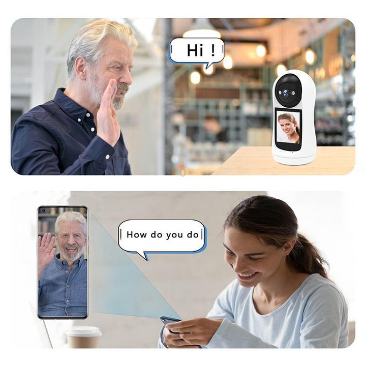 V5 2MP Home HD Full Color Two-Way Video Call Camera Support One-Click Call, EU Plug(White)