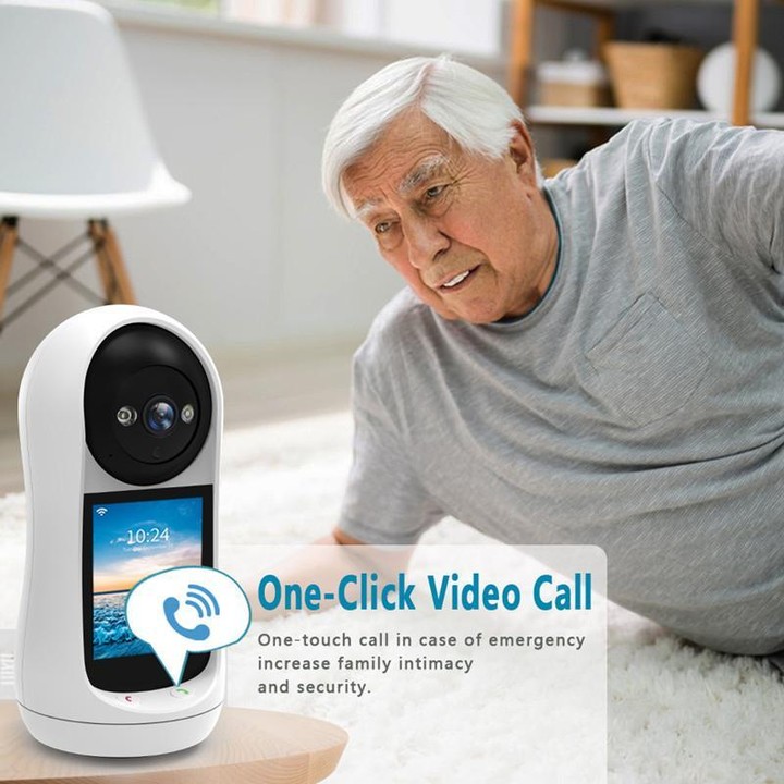 V5 2MP Home HD Full Color Two-Way Video Call Camera Support One-Click Call, EU Plug(White)
