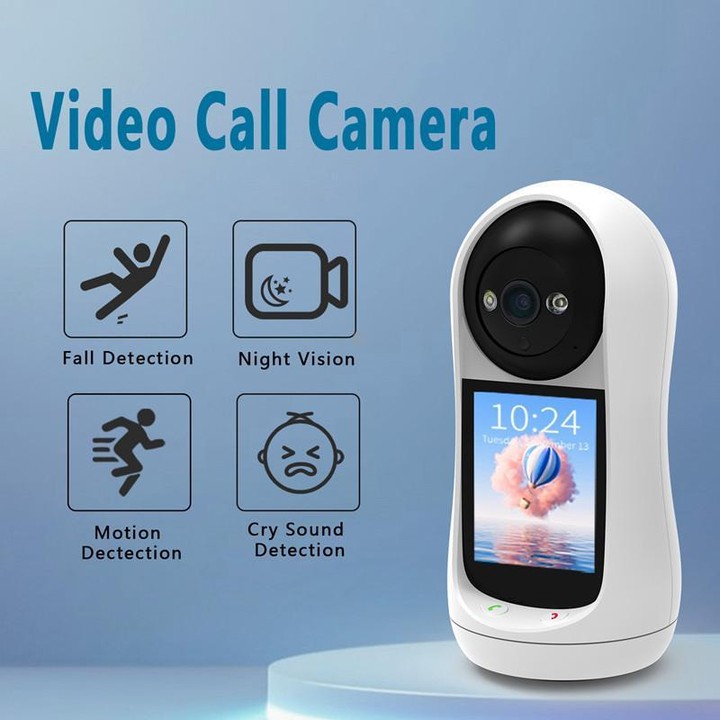 V5 3MP Home HD Full Color Two-Way Video Call Camera Support One-Click Call, US Plug(White)