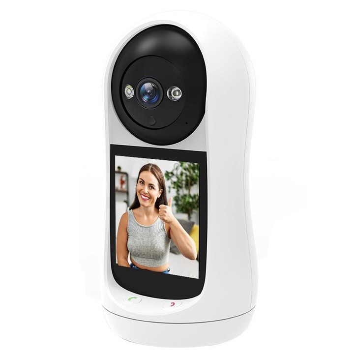 V5 3MP Home HD Full Color Two-Way Video Call Camera Support One-Click Call, US Plug(White)