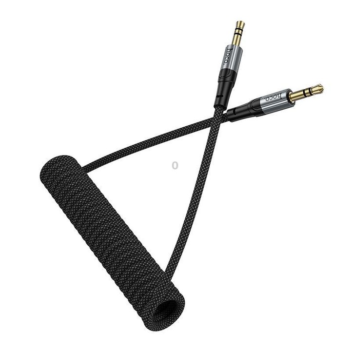 hoco UPA33 Nuevo 3.5mm Spring AUX Audio Cable, Length: 1.5m(Black)